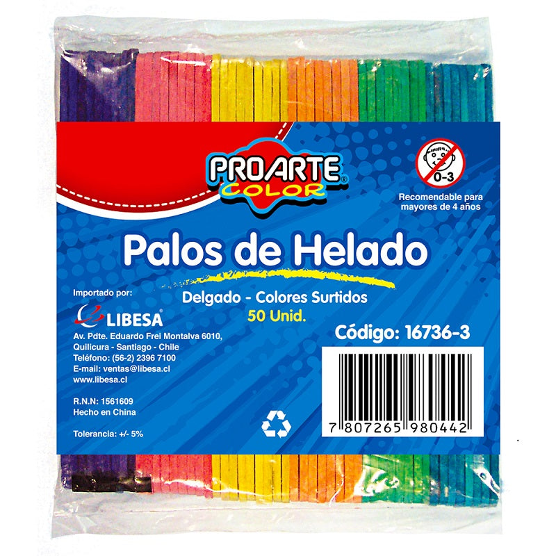 palos de helado de colores