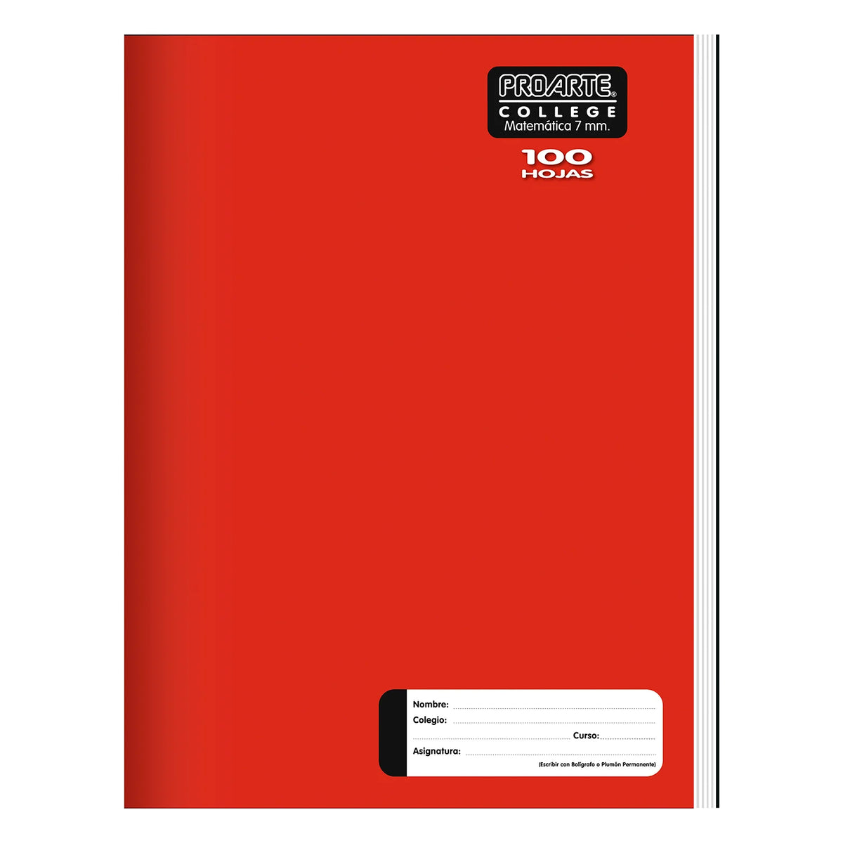cuaderno college 7 mm