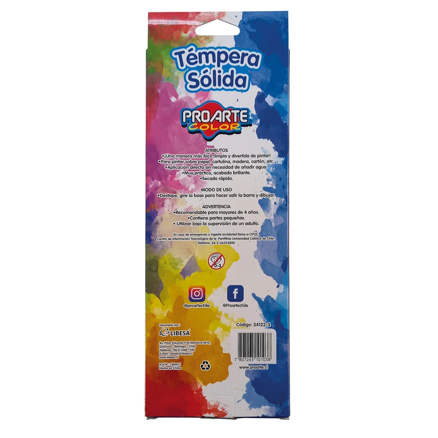 tempera solida 12 colores