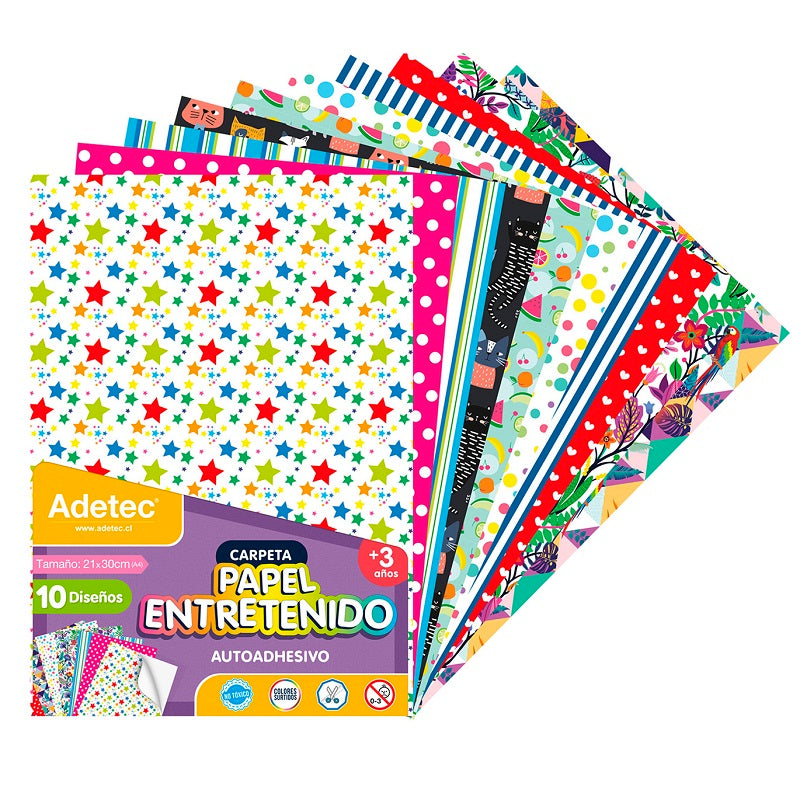 papel entretenido autoadhesivo