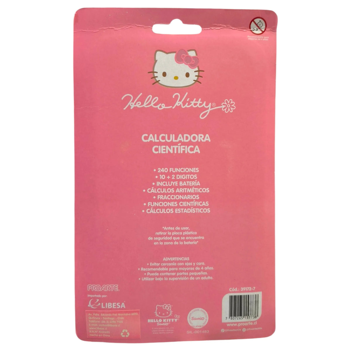 39172-7 calculadora cientifica proarte hello kitty