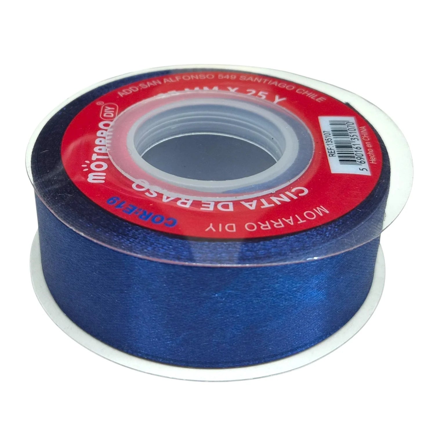 Cinta de Tela Satín 2,5cm x 22,8mt — Varios Colores