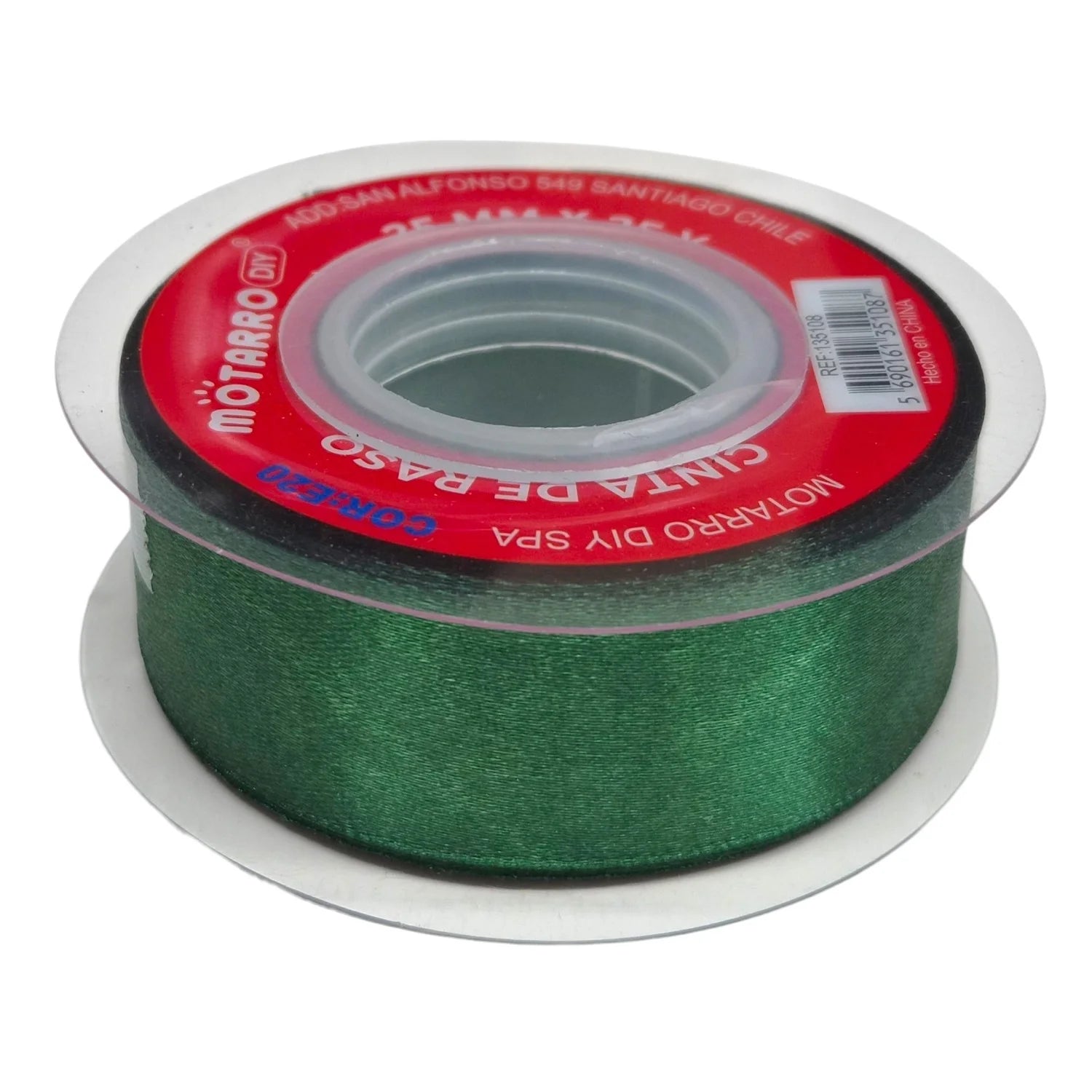 Cinta de Tela Satín 2,5cm x 22,8mt — Varios Colores
