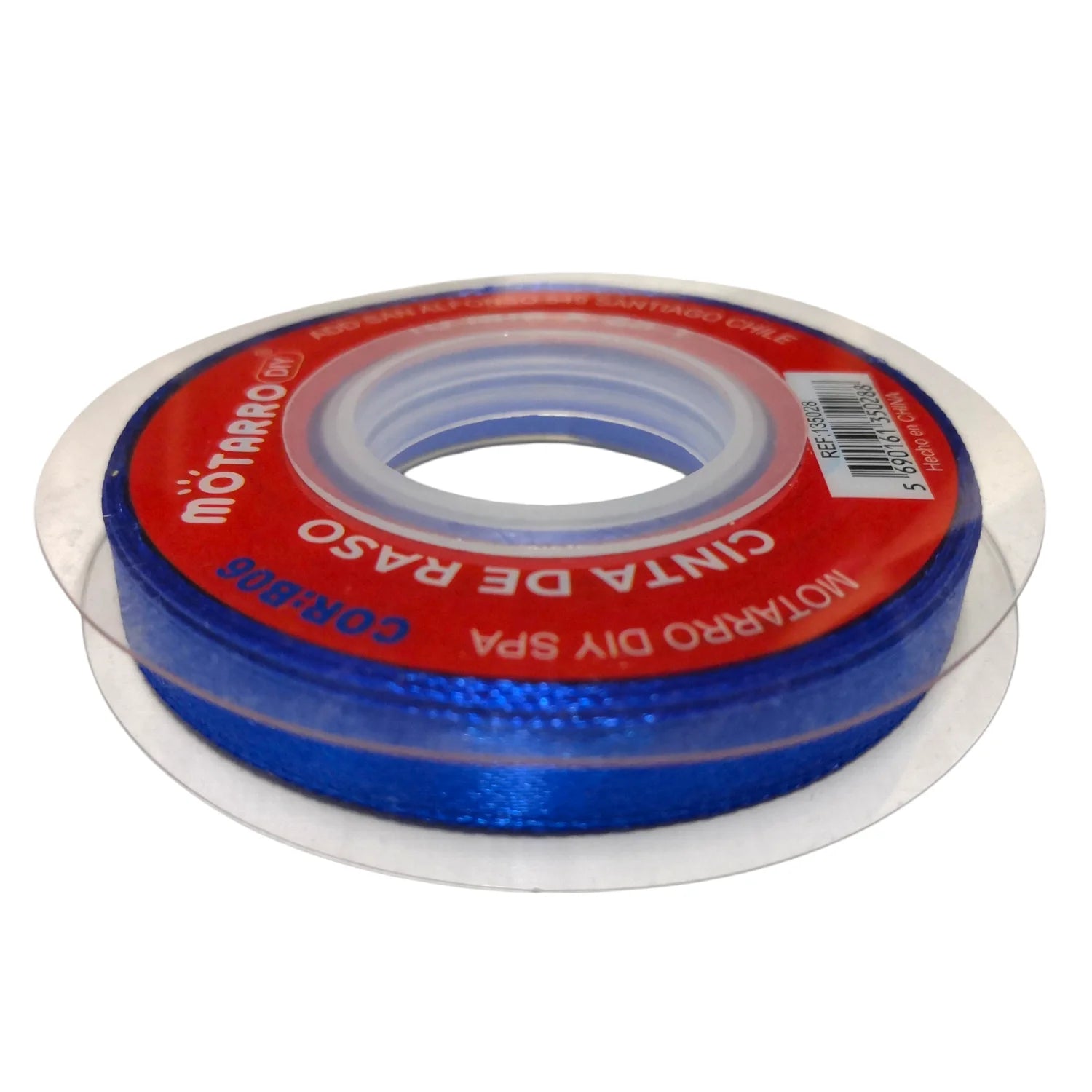 cinta de tela raso 1cm azul rey