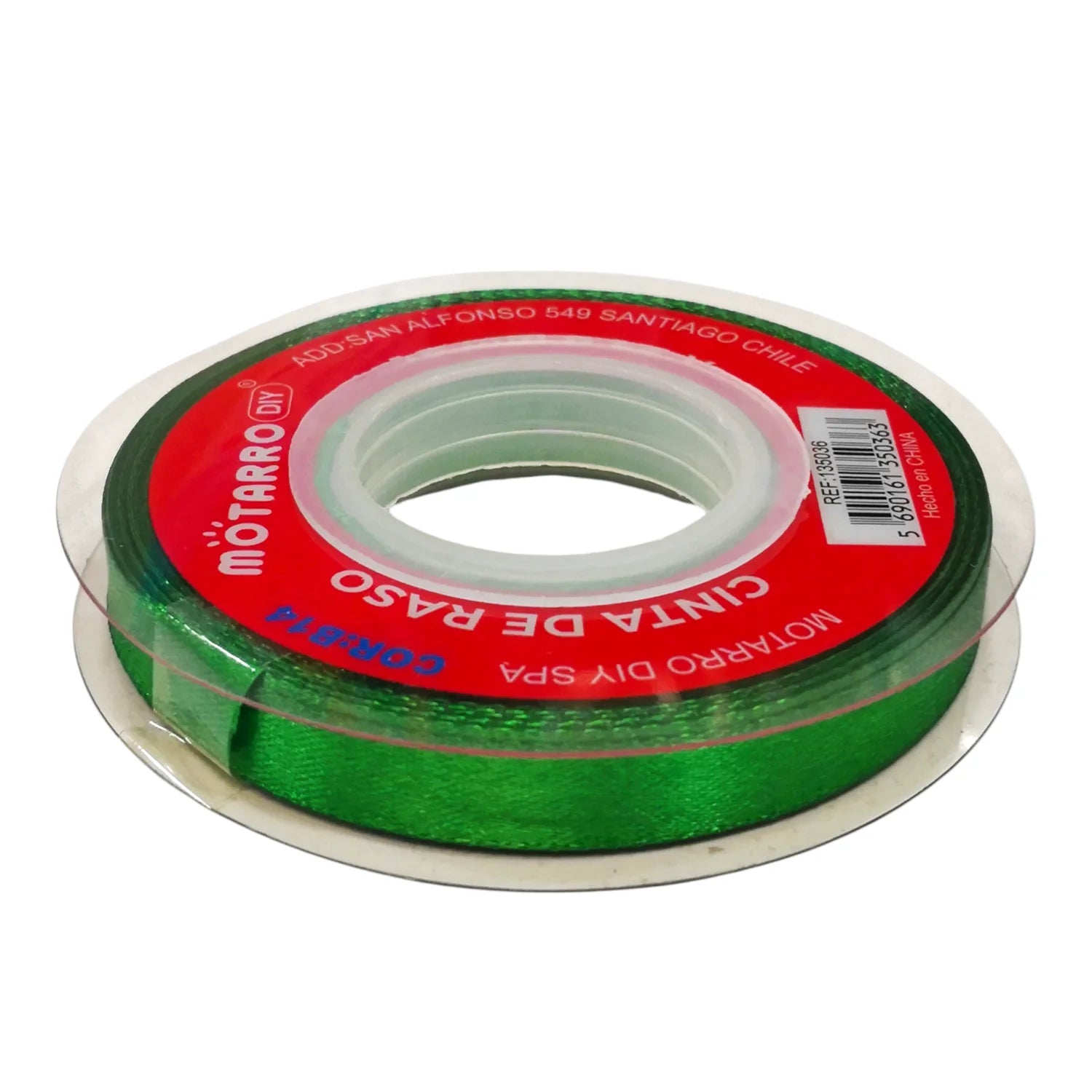 cinta de tela raso 1cm verde
