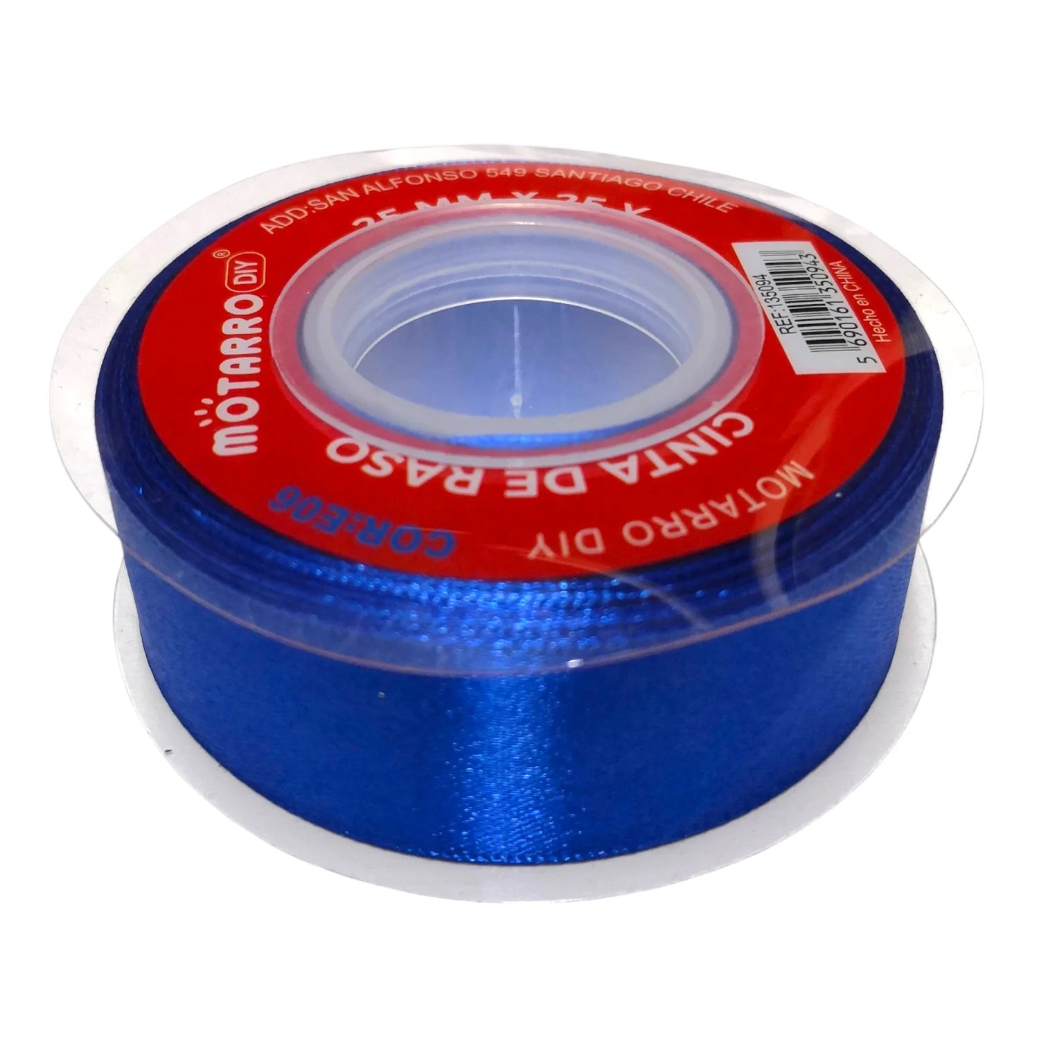 cinta de tela raso 2.5cm azul rey