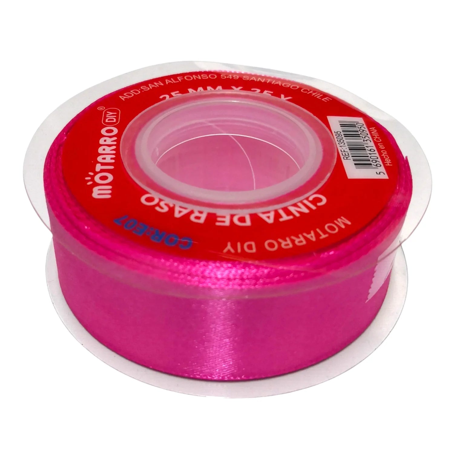 cinta de tela raso 2.5cm rosado