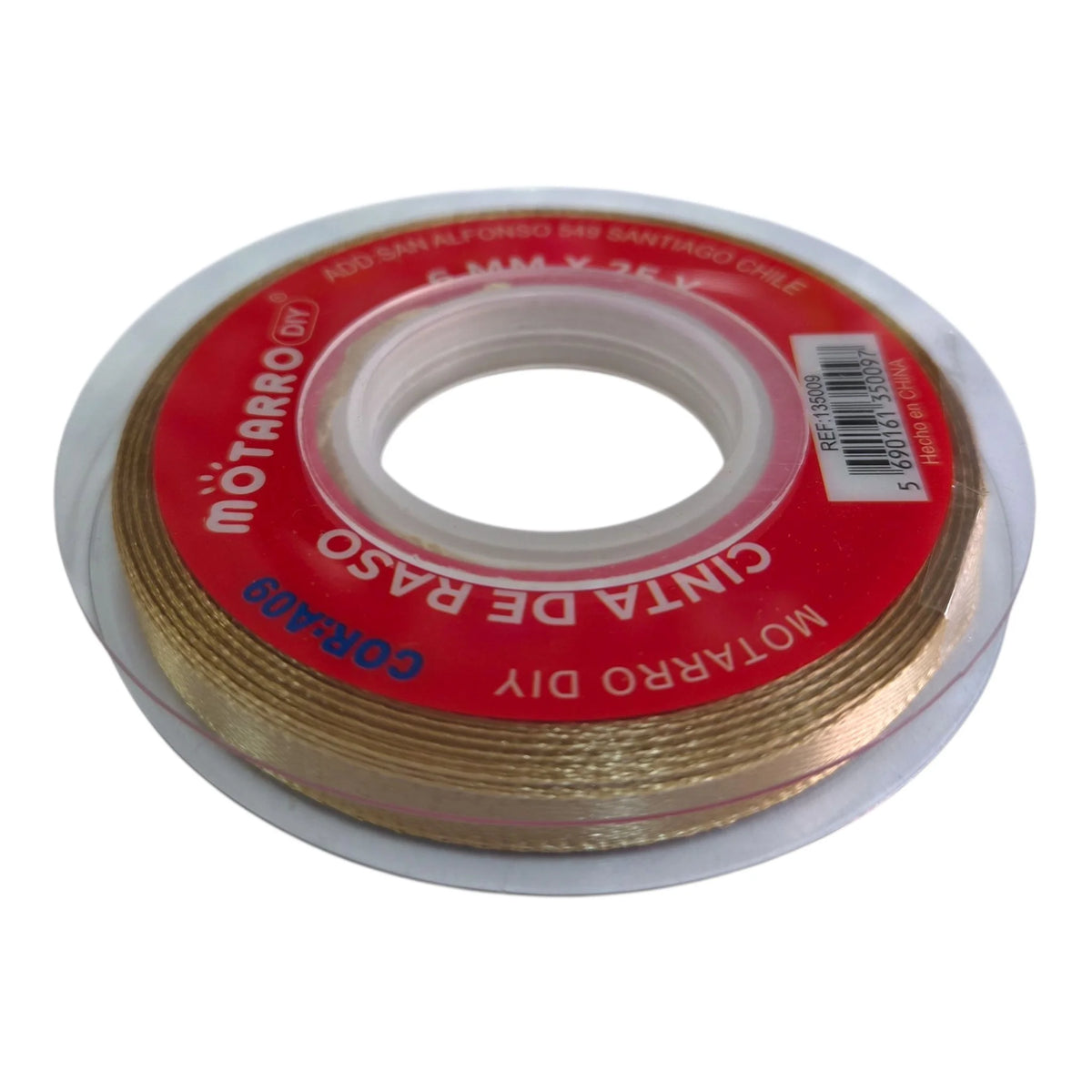 cinta de tela 6mm dorado