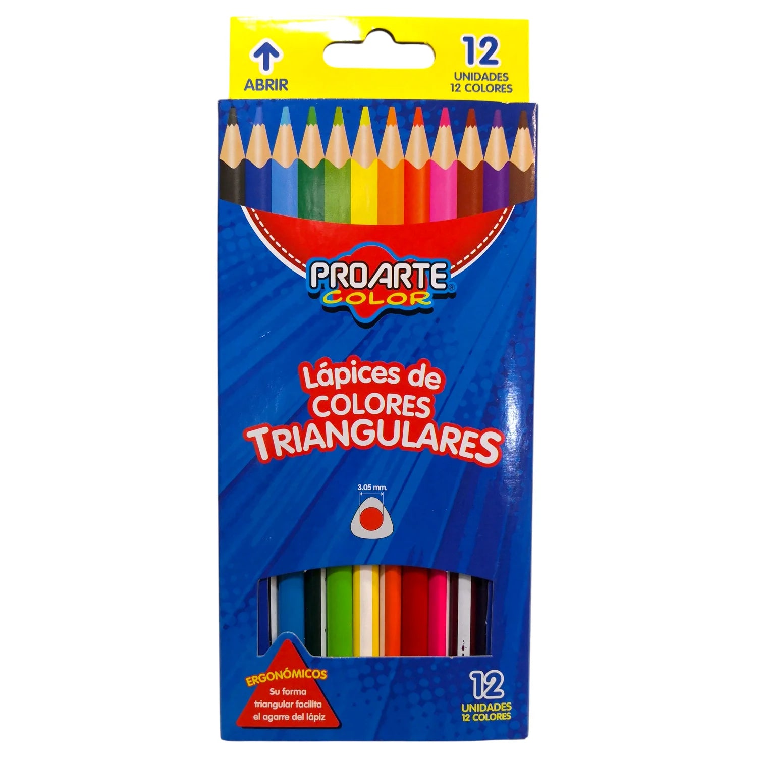 lapices de colores triangulares proarte