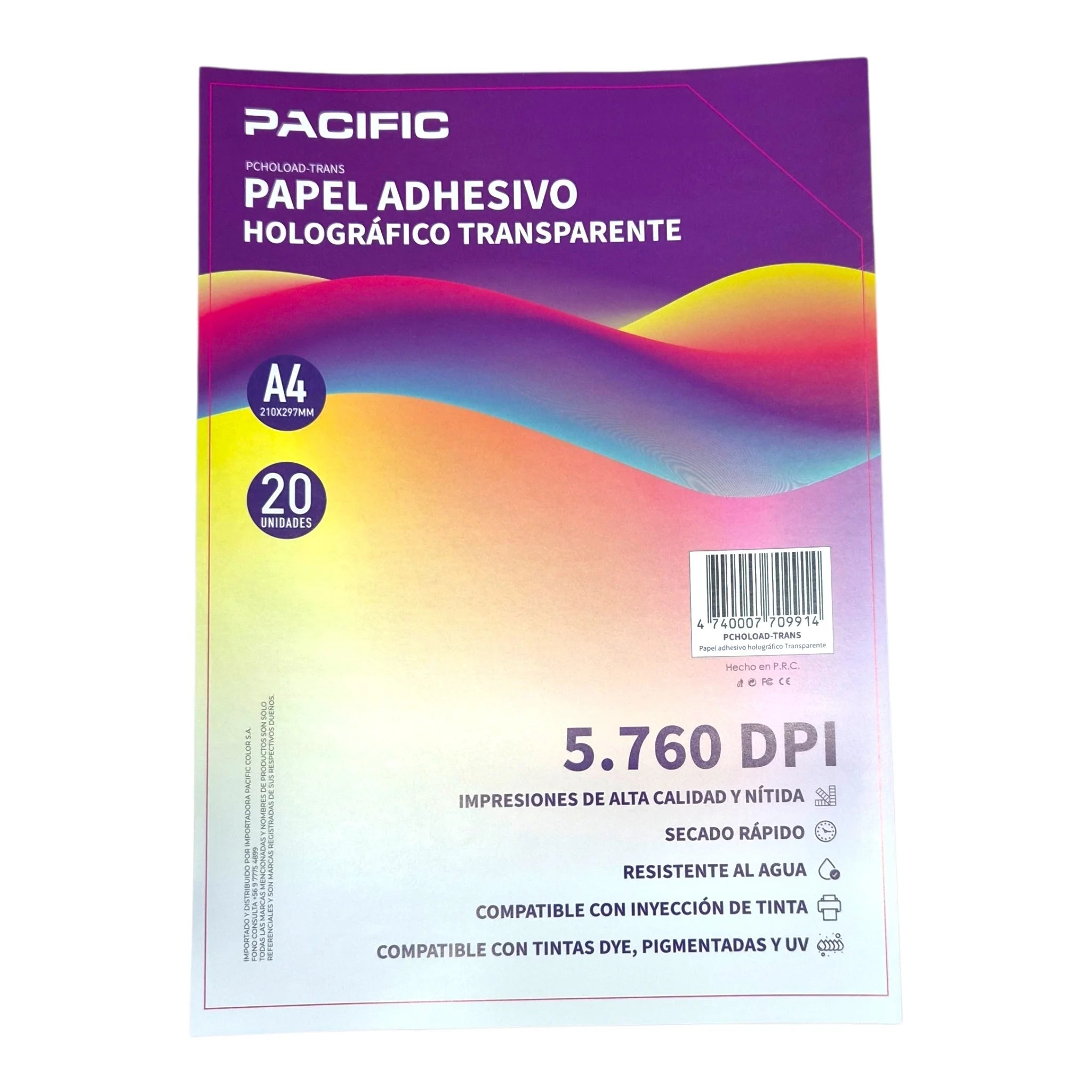 papel holográfico transparente
