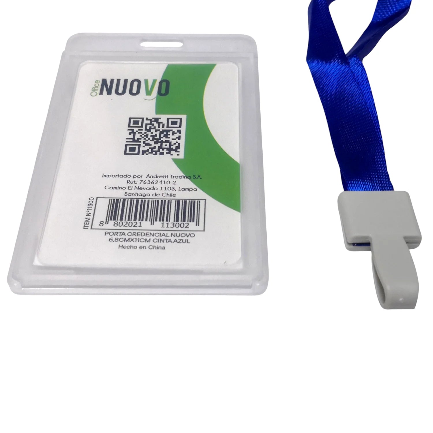 Porta Credencial Transparente Vertical Nuovo — Lanyard Incluido