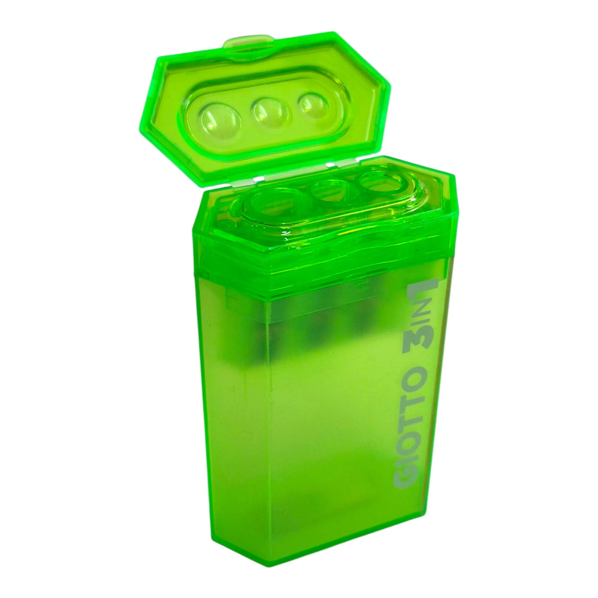 Sacapuntas verde giotto 3 en 1 con deposito