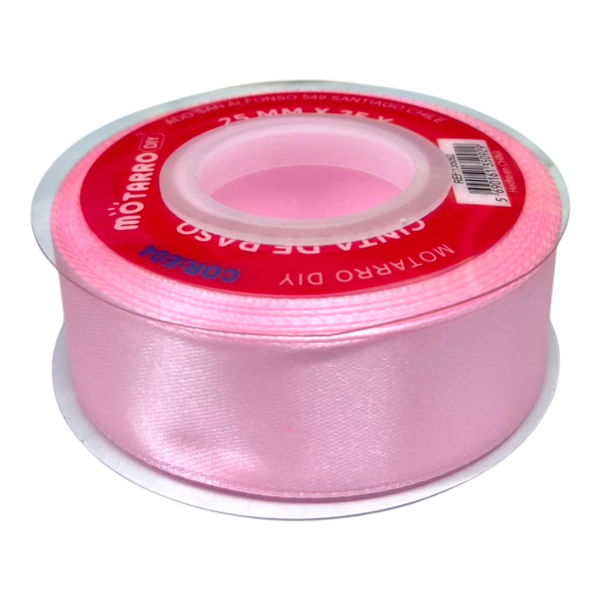 cinta de tela 2,5cm rosado claro