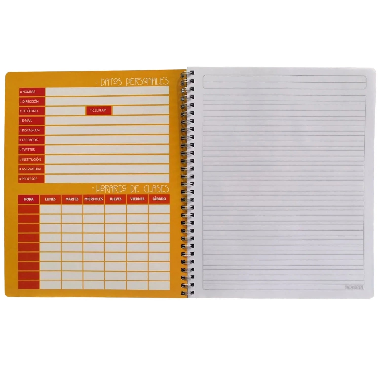 cuaderno caligrafía horizontal