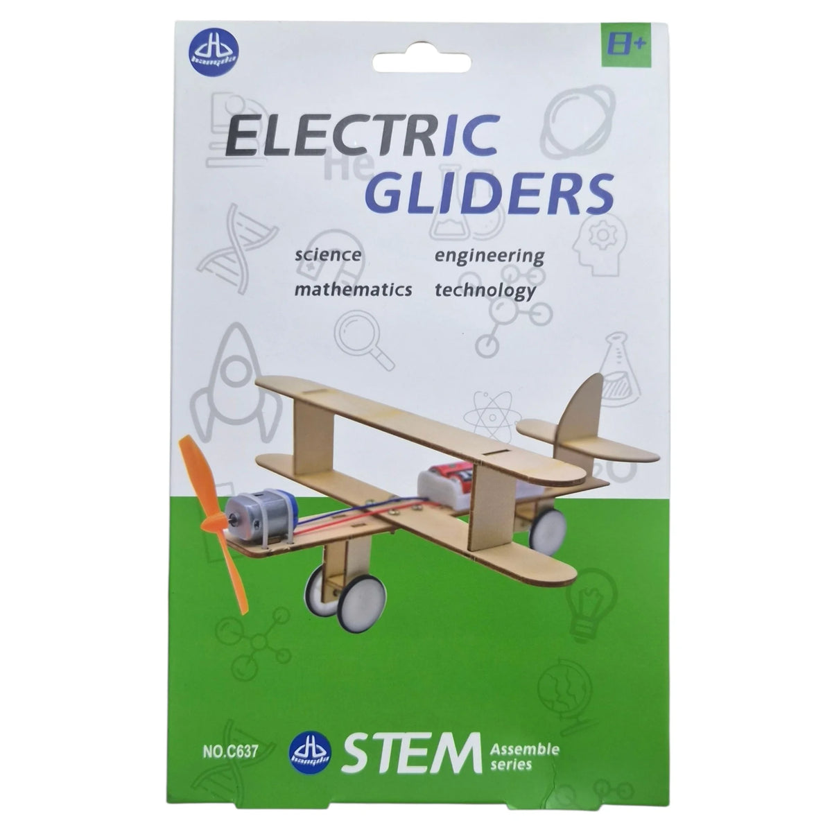 Kit de construcción avión eléctrico de madera con motor y hélice