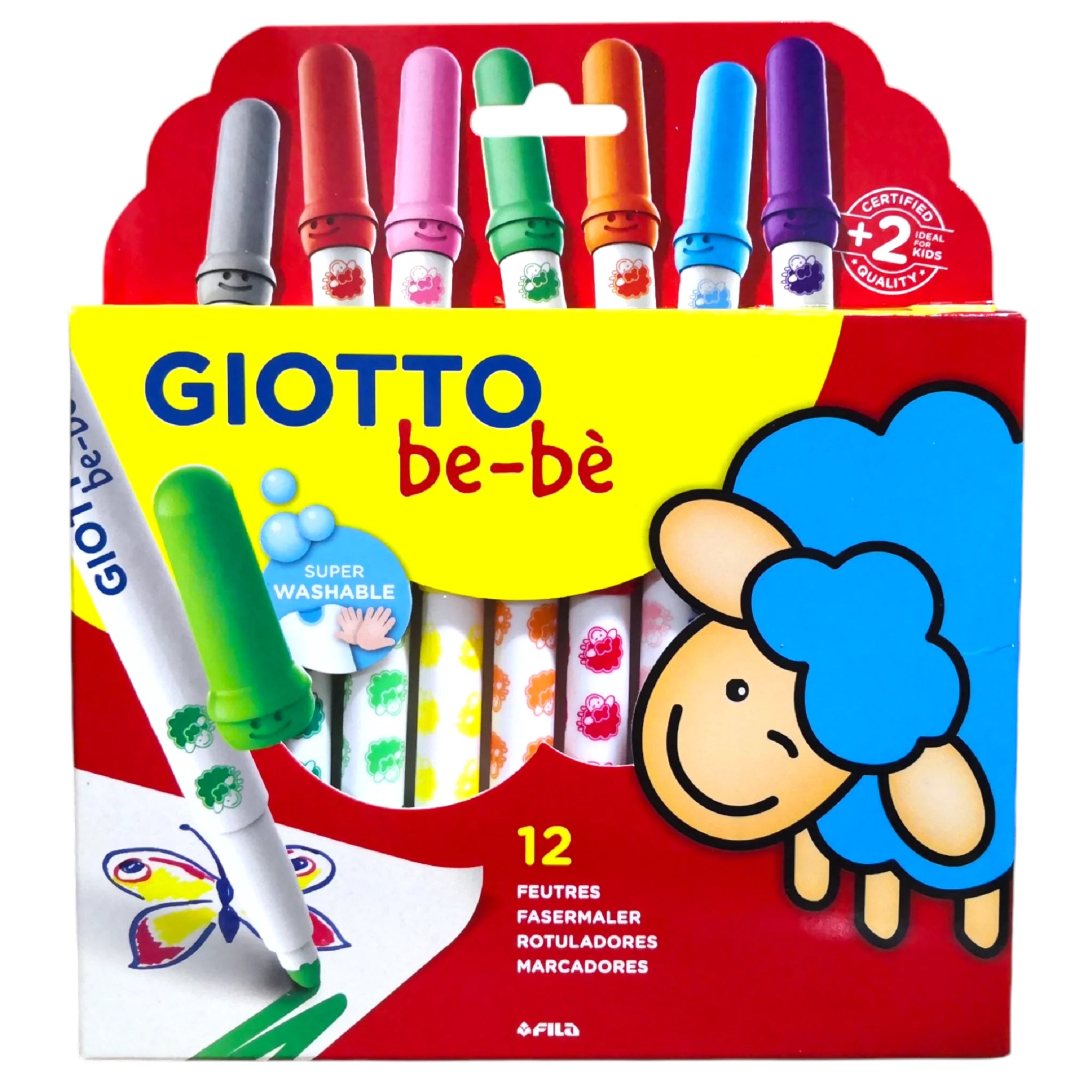 marcadores giotto bebe 12 colores lavables