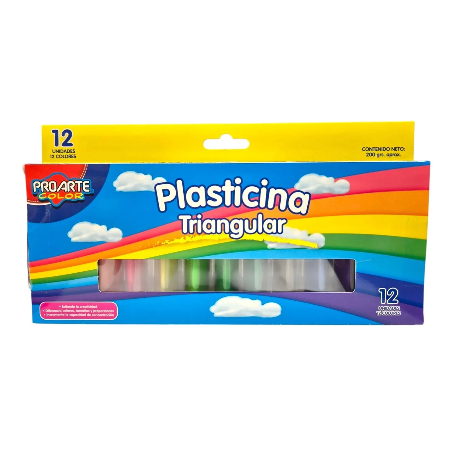 plasticina triangular 12 colores proarte