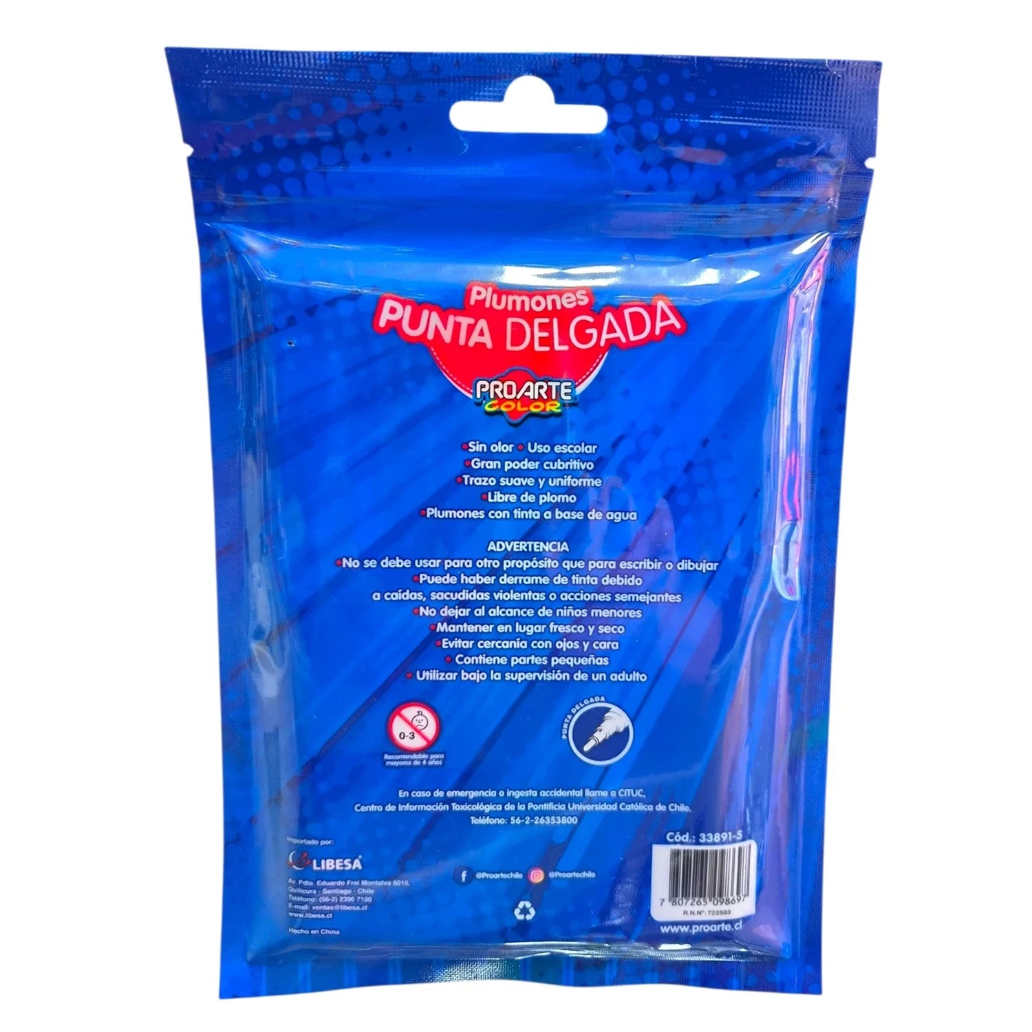 plumones delgados proarte