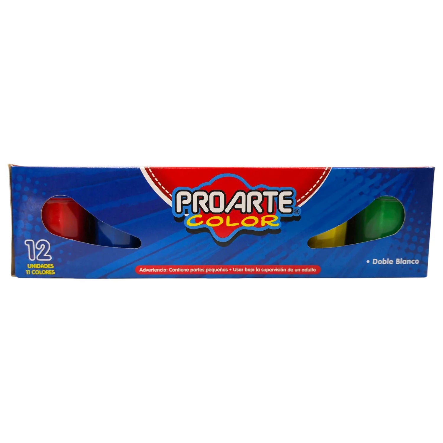 témpera 12 colores proarte doble blanco