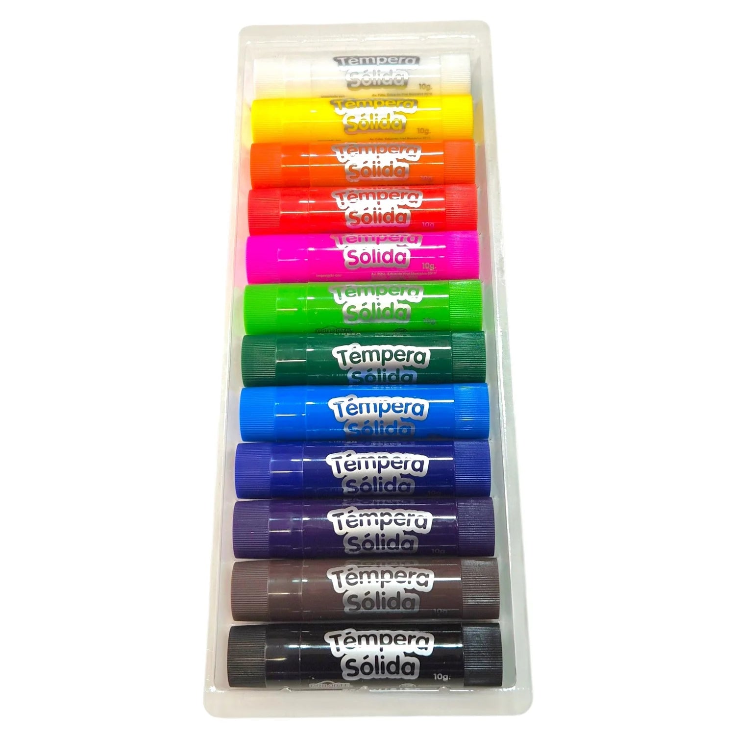 témpera sólida 12 colores