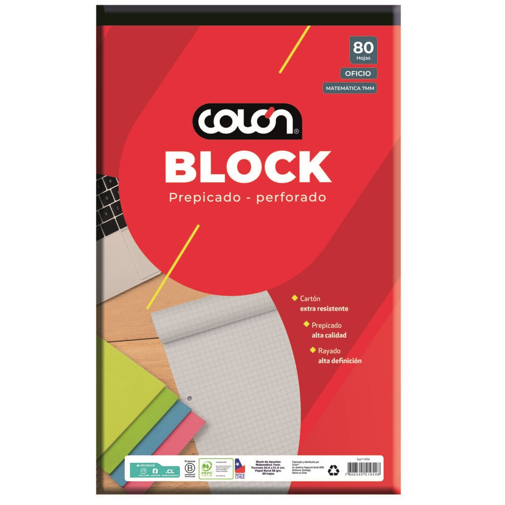 Block Prepicado Oficio 7mm 80hjs Colon