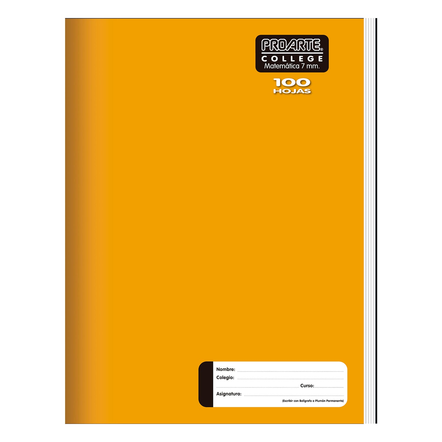 Cuaderno College Liso 100hjs Cuadro 7mm Proarte