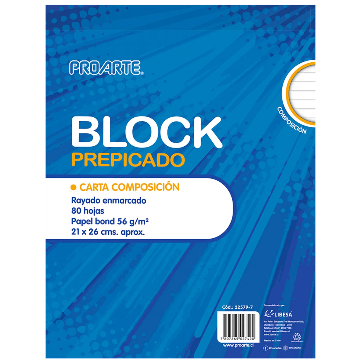 block prepicado carta de linea