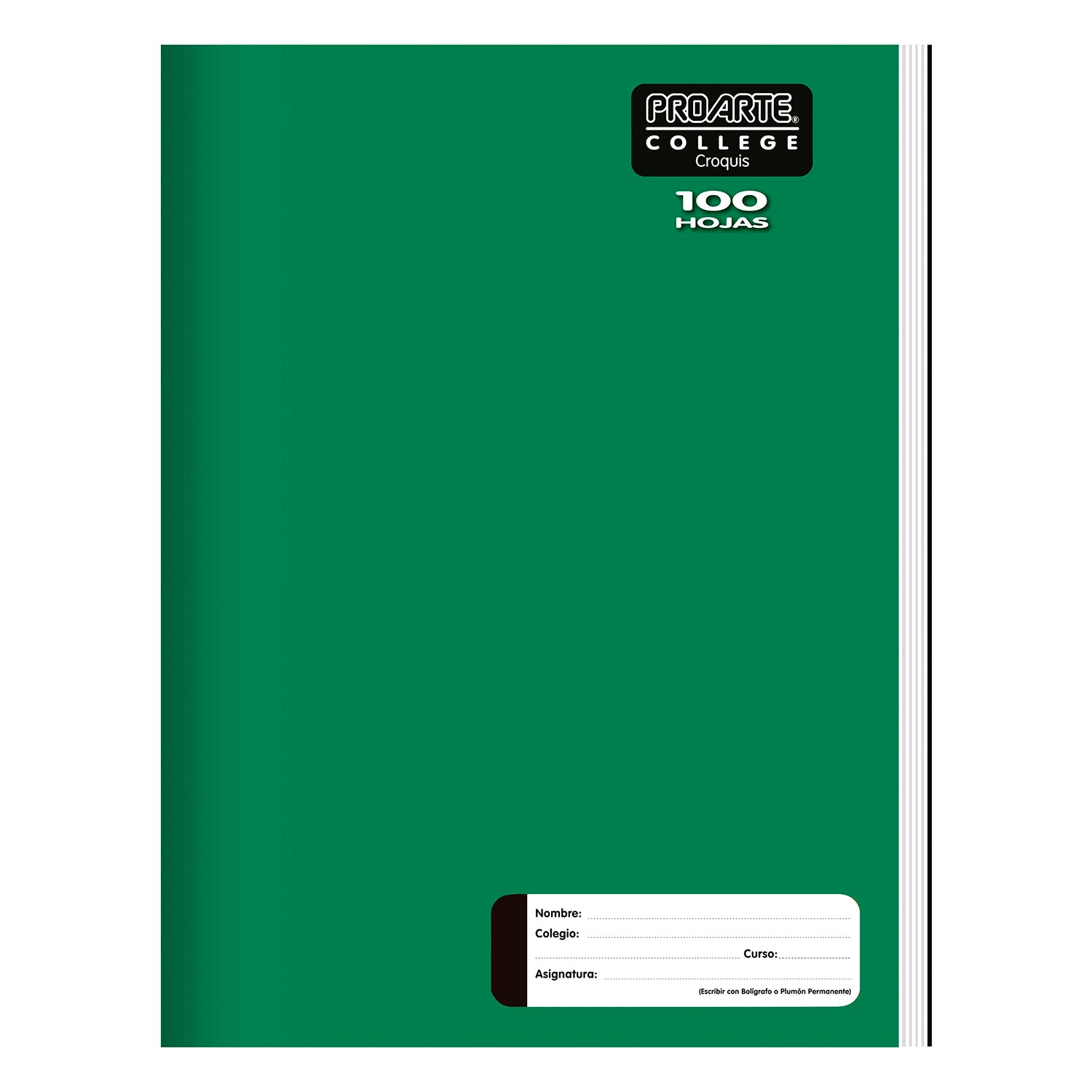Cuaderno College Liso 100hjs Croquis Proarte