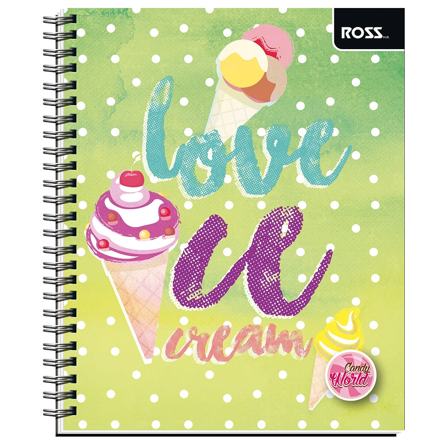 Cuaderno Universitario Candy World 100hjs 7mm Ross