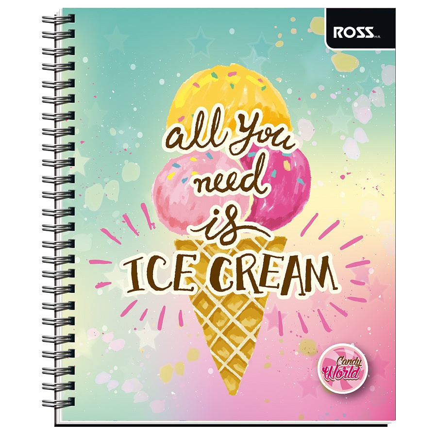 Cuaderno Universitario Candy World 100hjs 7mm Ross