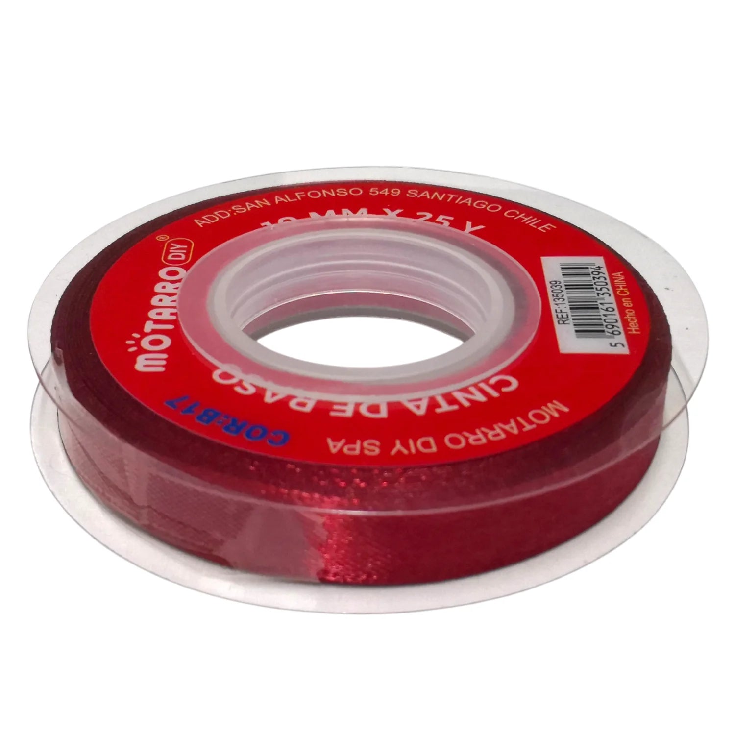 cinta de tela raso 1cm burdeo