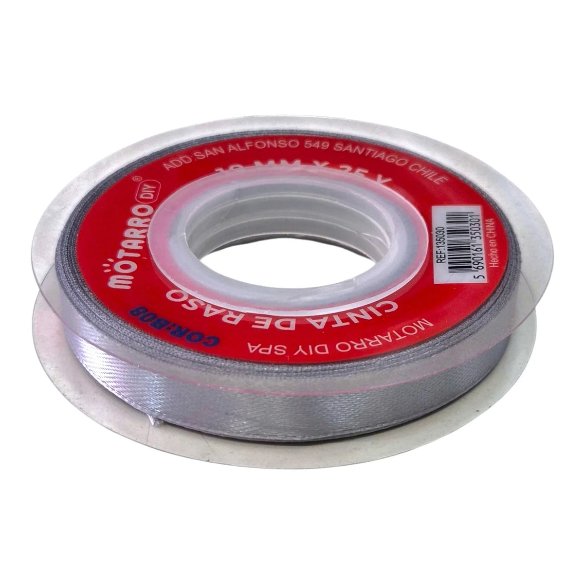 cinta de tela raso 1cm gris