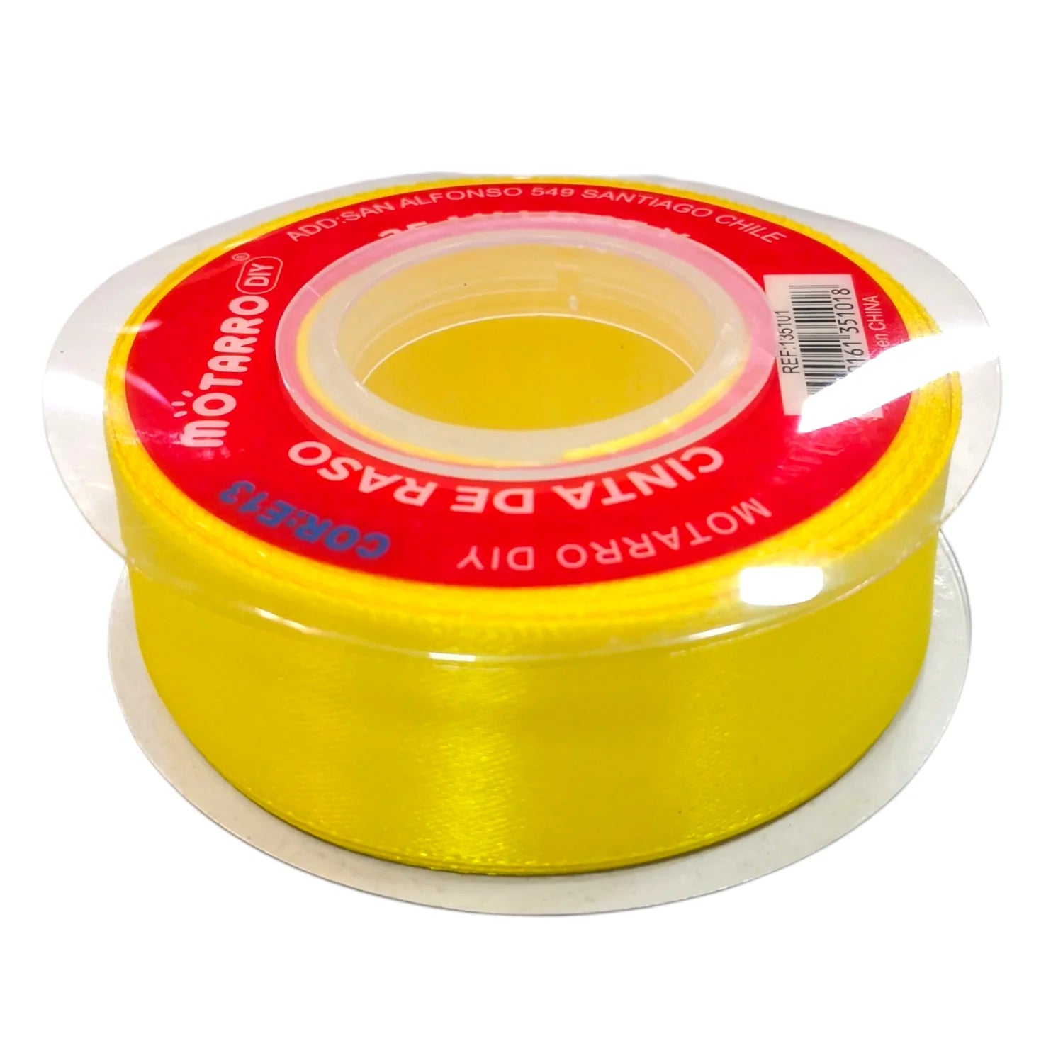 cinta de tela raso 2.5cm amarillo