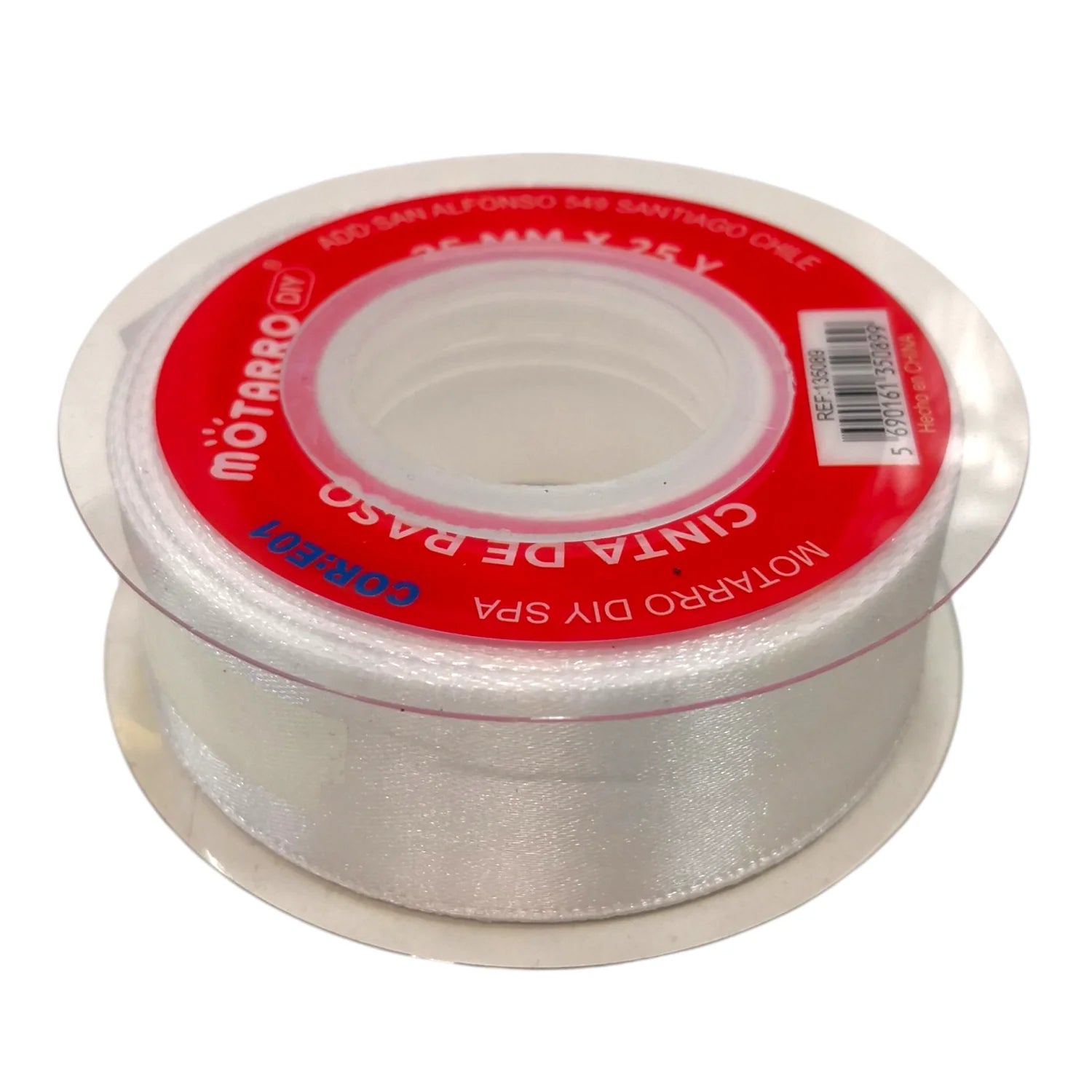 cinta de tela raso 2.5cm blanco