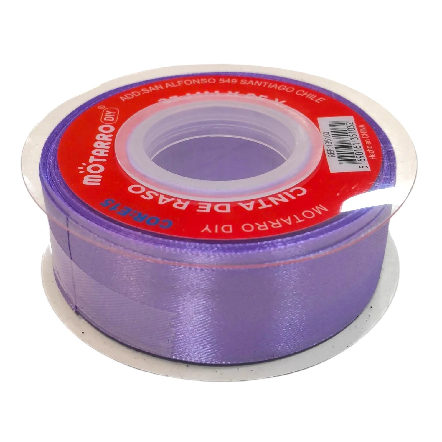 cinta de tela raso 2.5cm lila