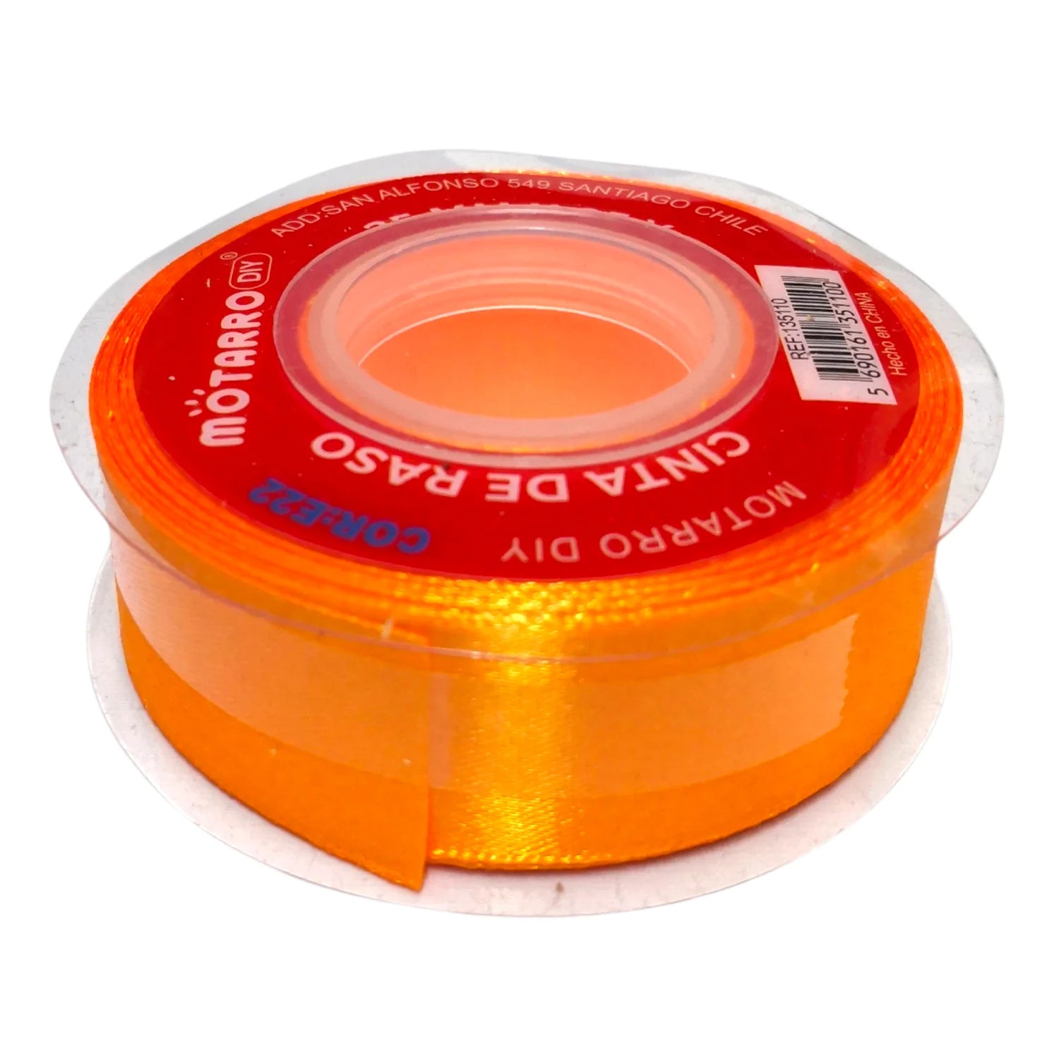 cinta de tela raso 2.5cm naranja