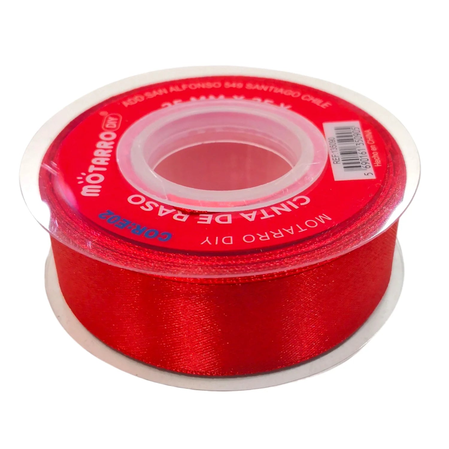 cinta de tela raso 2.5cm roja
