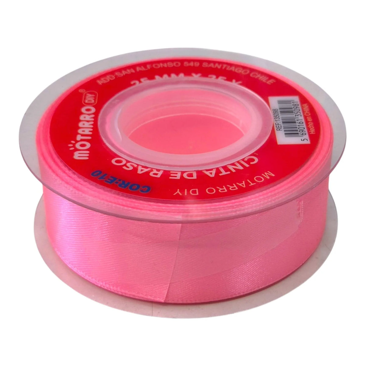 cinta de tela raso 2.5cm rosado