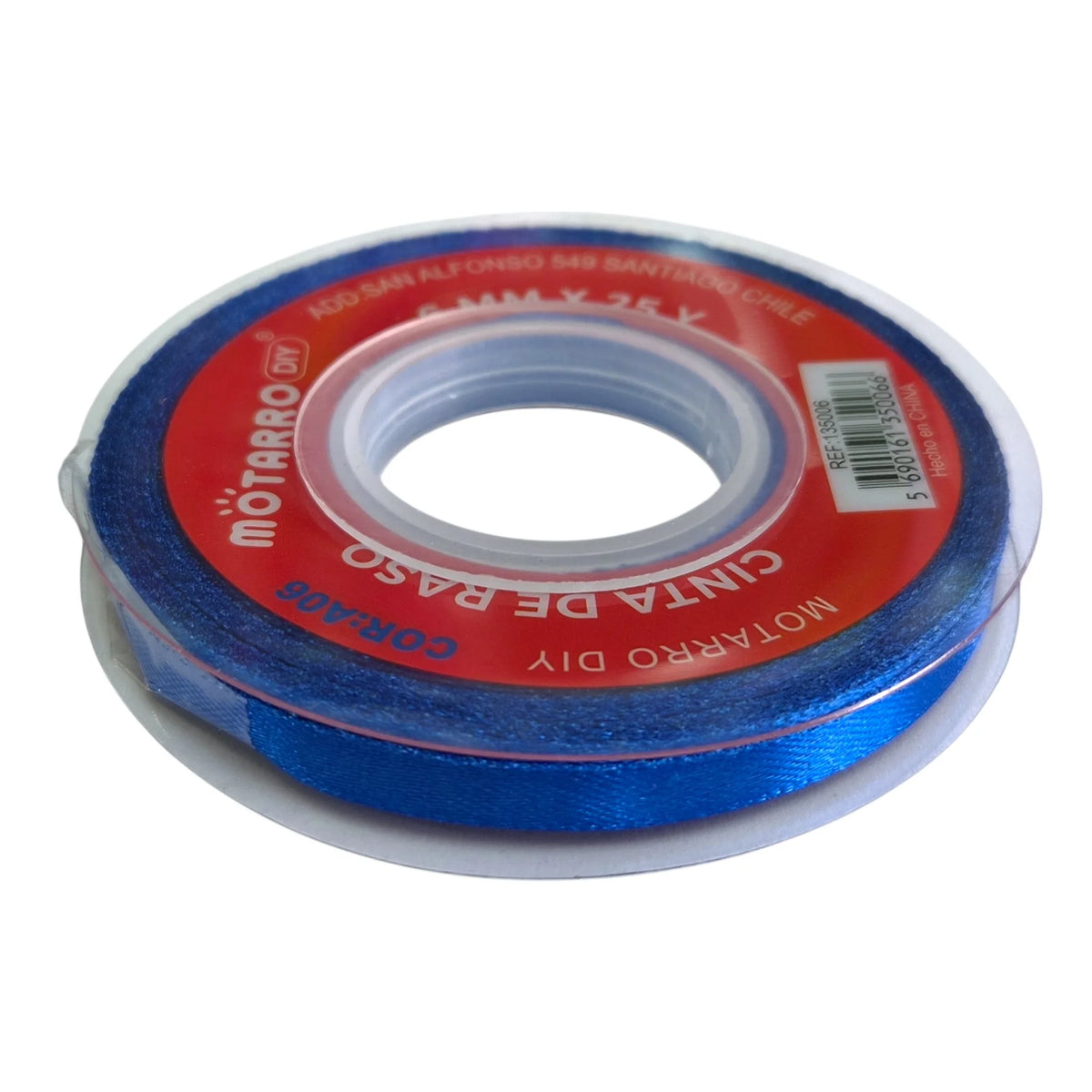 cinta de tela 6mm azul rey