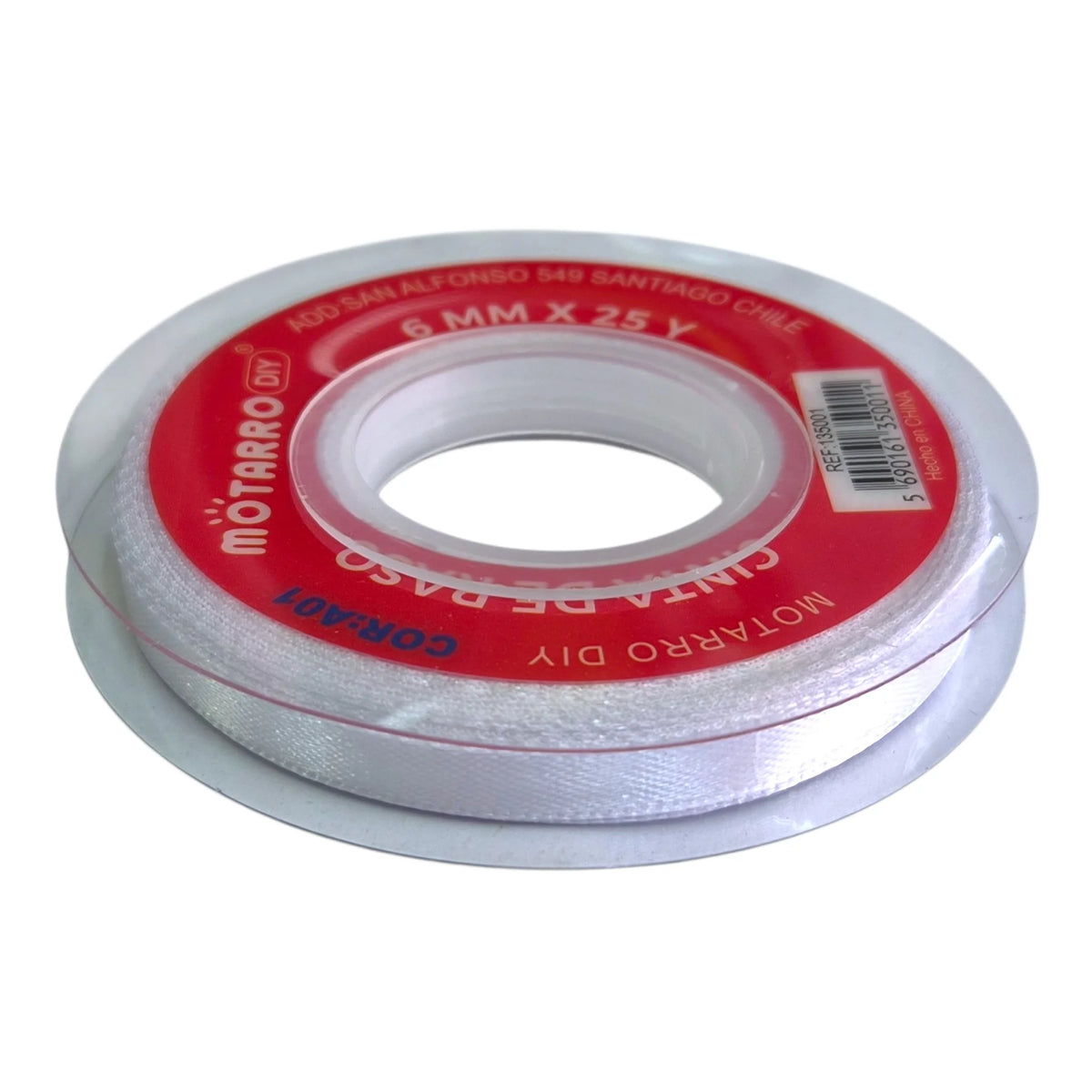 cinta de tela 6mm blanco