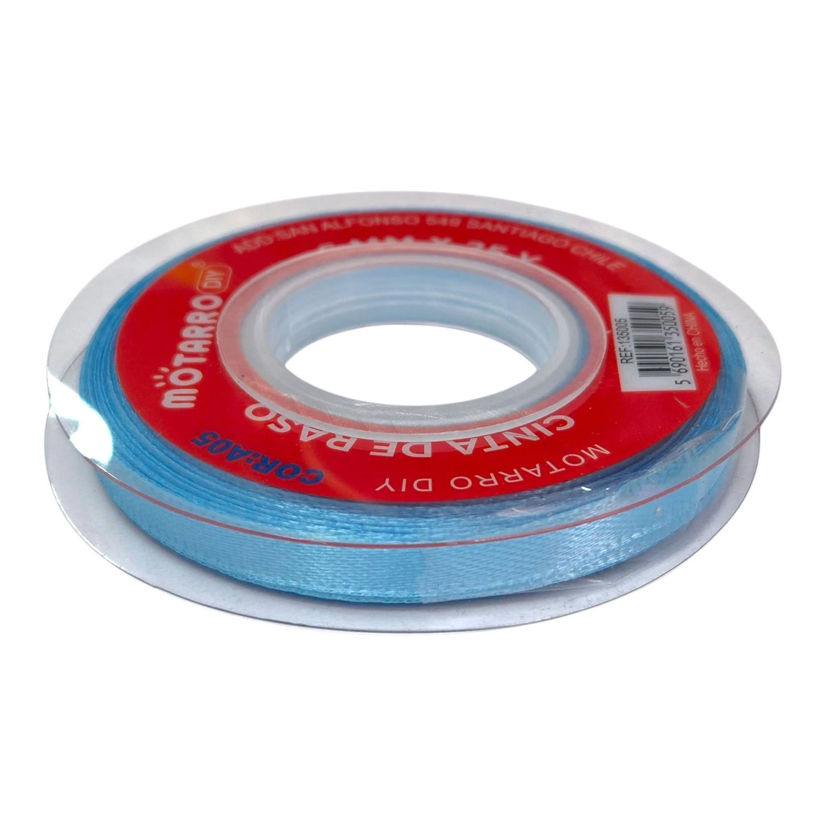 cinta de tela 6mm celeste