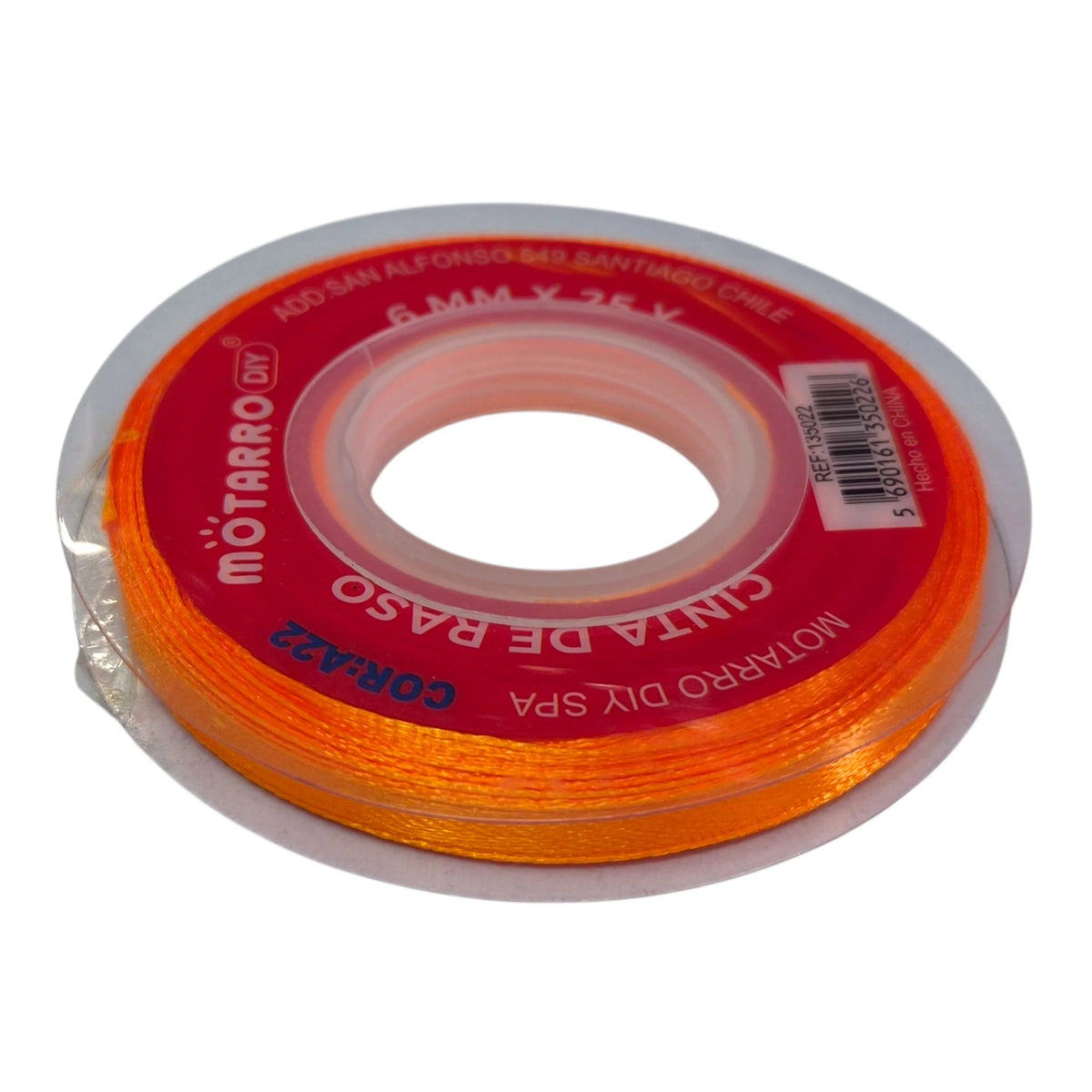 cinta de tela 6mm naranja