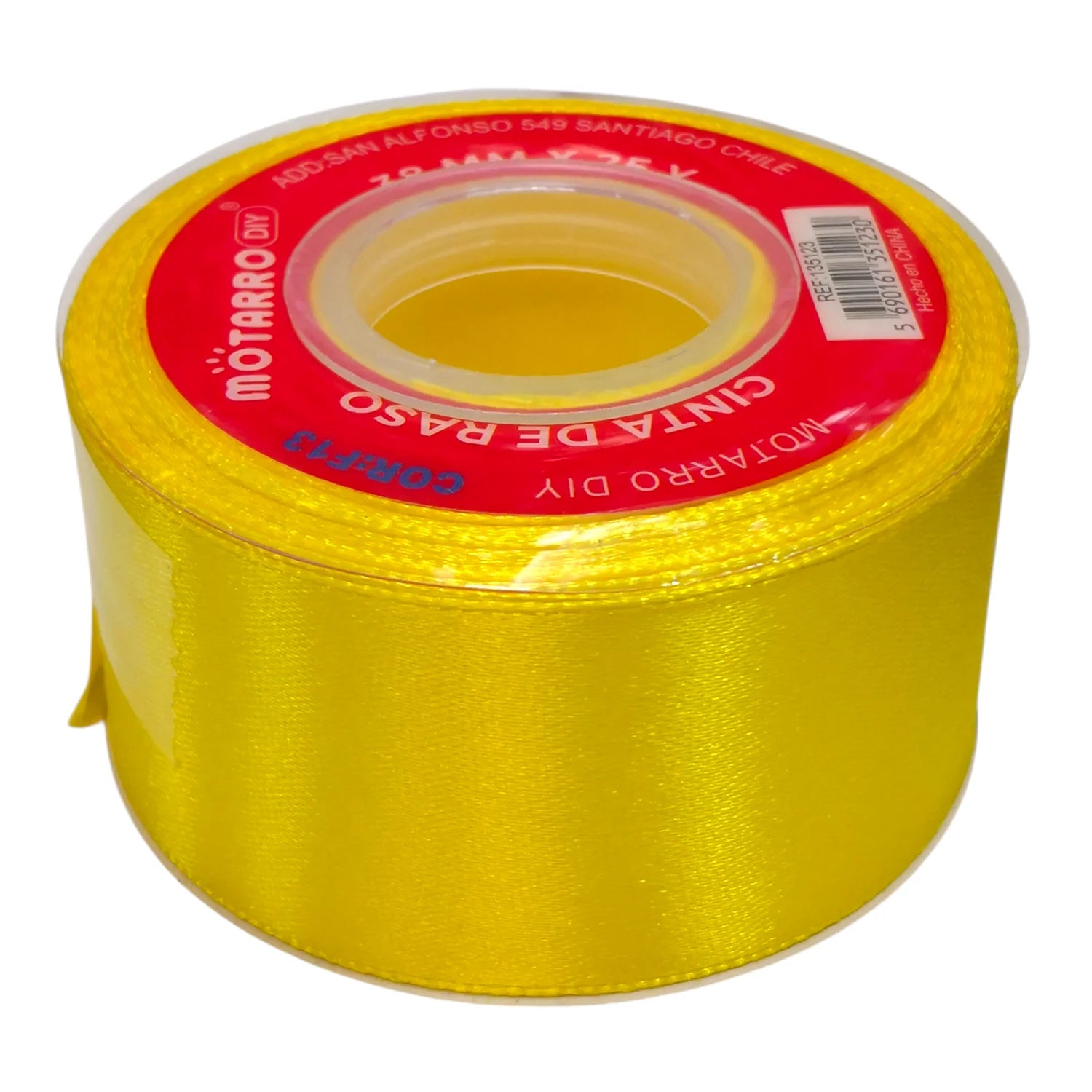 cinta de raso 4cm amarilla