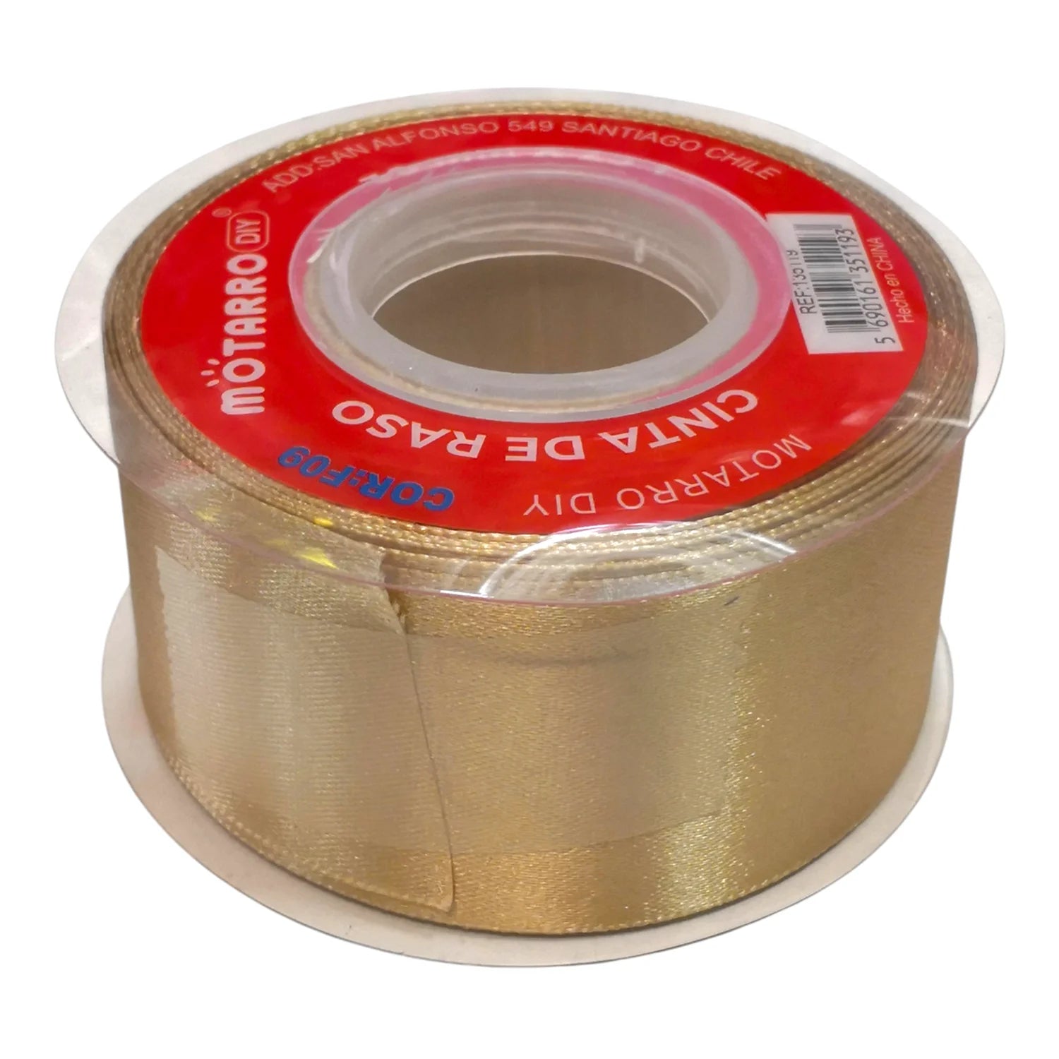 cinta de raso 4cm dorado
