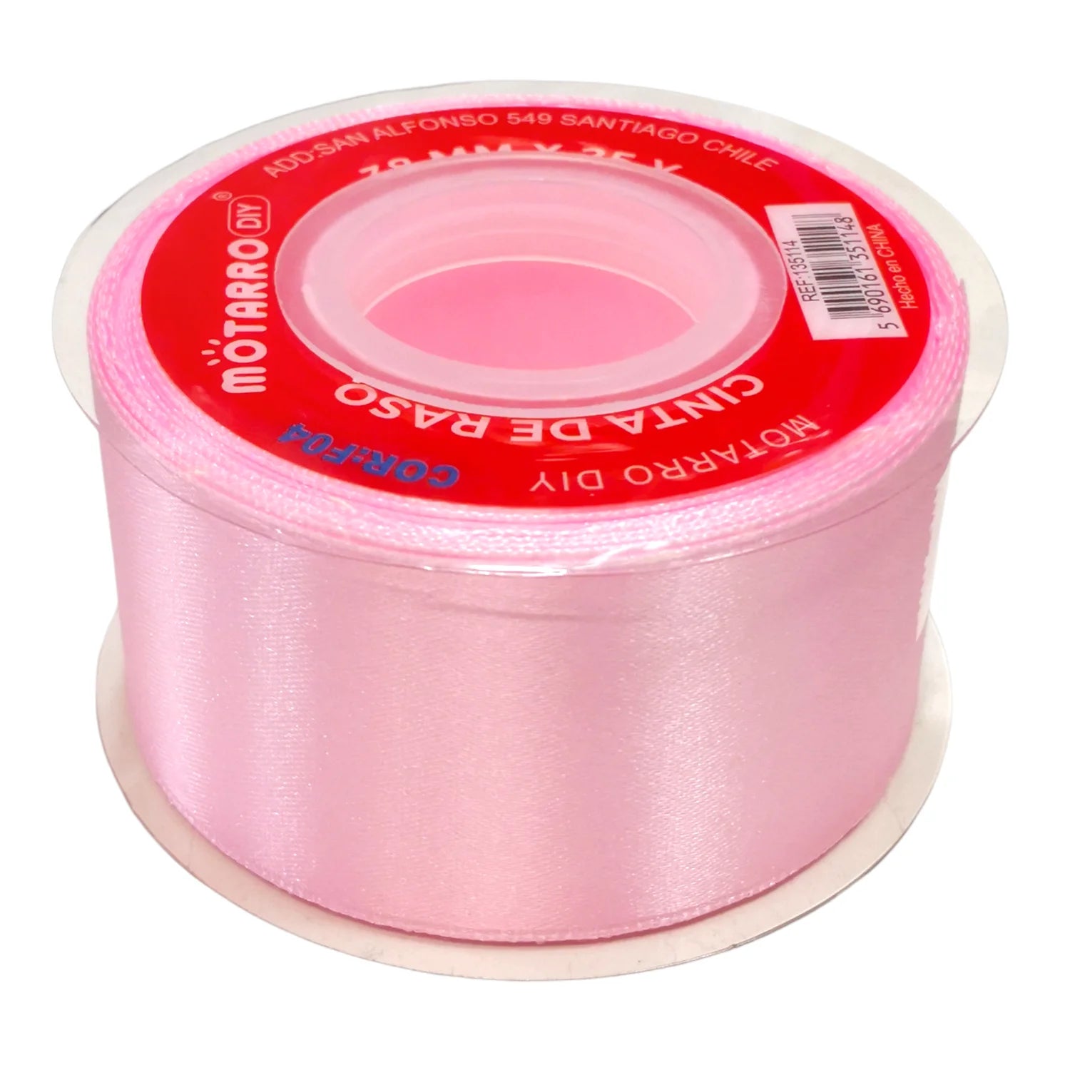 cinta de raso 4cm rosa claro