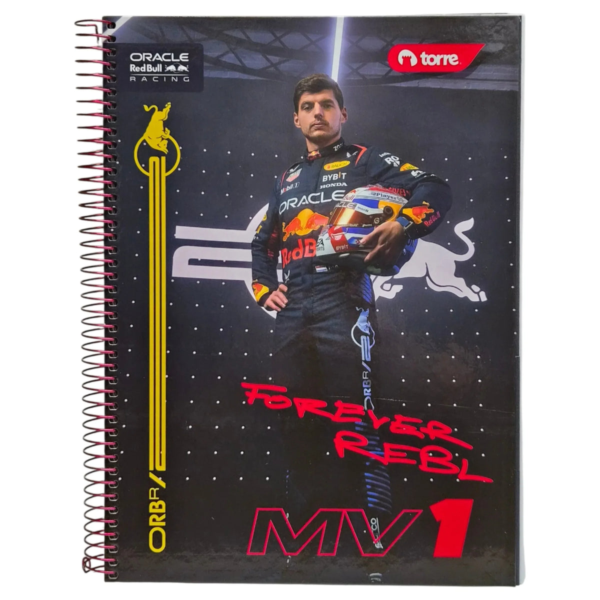 cuaderno de 3 materias torre red bull