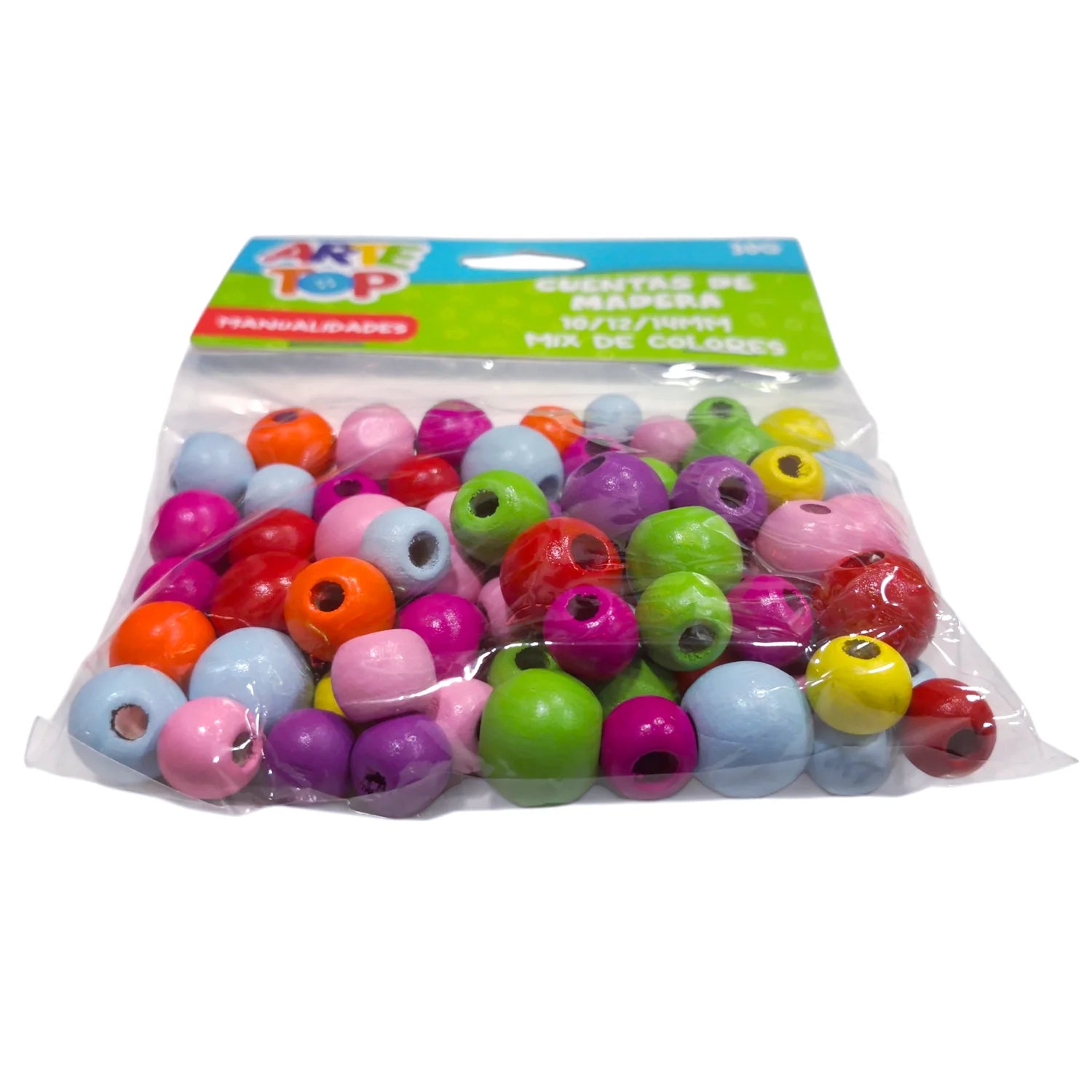 cuentas de madera de colores