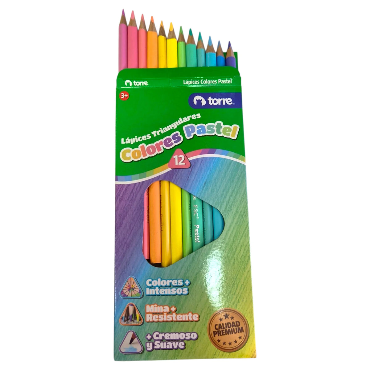 lapices de tonos pastel torre 12 colores