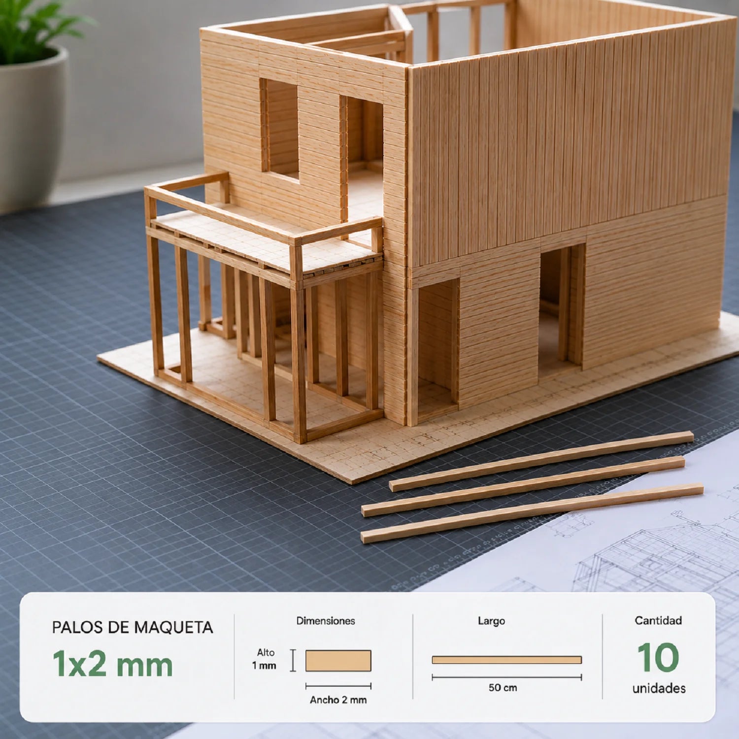 Palitos de maqueta 1x2mm