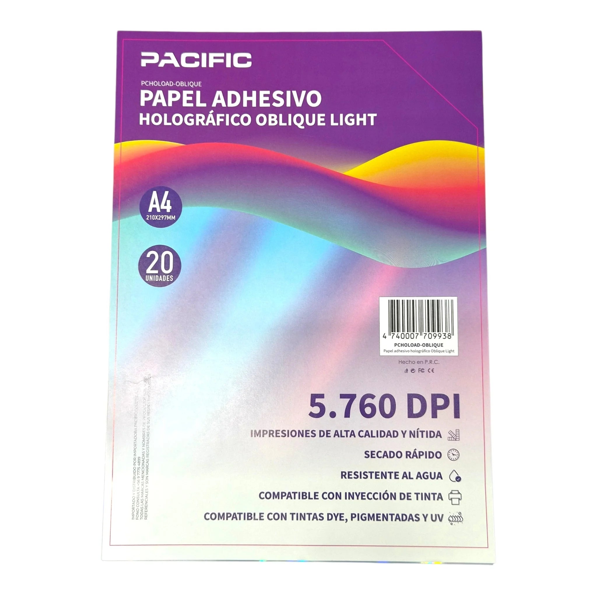 papel holografico adhesivo oblique light